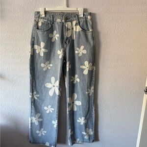 Floral Blue Jeans